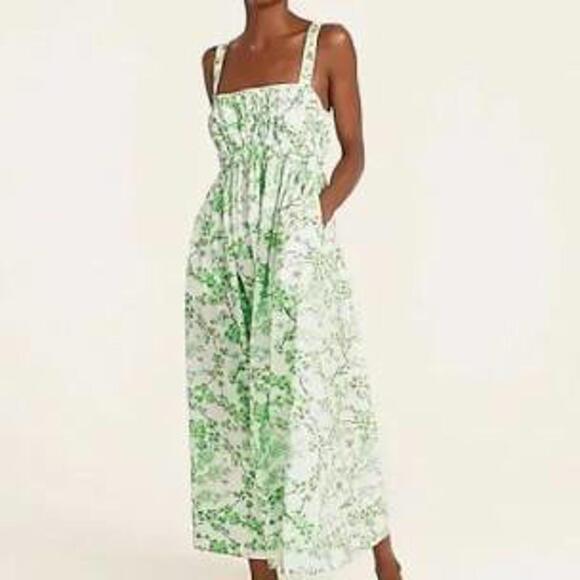 J. Crew Dresses & Skirts - J. Crew Re-imagined Pleated Floral Cotton Maxi Dress 12